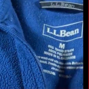 LL Bean Fleece Pullover Sweater Mens M Medium Light Blue 1/4 Zip Long Sleeve